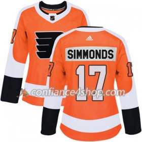Adidas Maillot de Hockey Philadelphia Flyers Wayne Simmonds 17 2017-2018 Orange Authentic - Femme